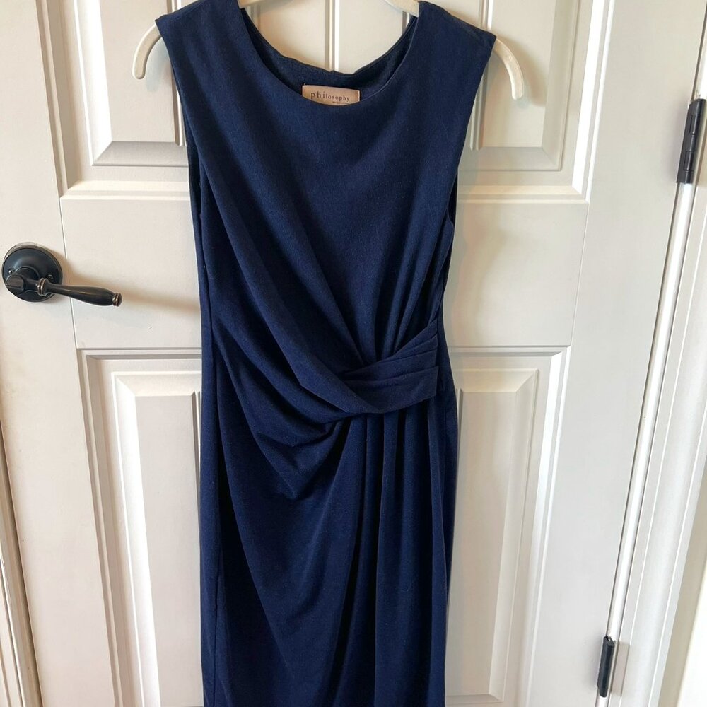 Philosophy Sleeveless Navy Blue Dress
